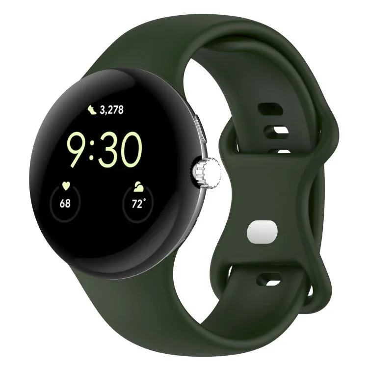 For Google Pixel Watch 4 / 3 / 2 / 1 41mm Solid Color Silicone Watch Band, S Size, L Size