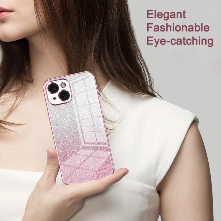 Gradient Glitter Powder Electroplated Phone Case, For iPhone 13 Pro Max, For iPhone 13 Pro, For iPhone 13, For iPhone 12, For iPhone 12 Pro Max, For iPhone 12 Pro