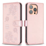 Four-leaf Embossed Leather Phone Case, For iPhone 18 Pro/17 Pro, For iPhone 18 Pro Max/17 Pro Max, For iPhone 17, For iPhone 17 Air, For iPhone 16 Pro Max, For iPhone 16 Pro, For iPhone 16 Plus, For iPhone 16