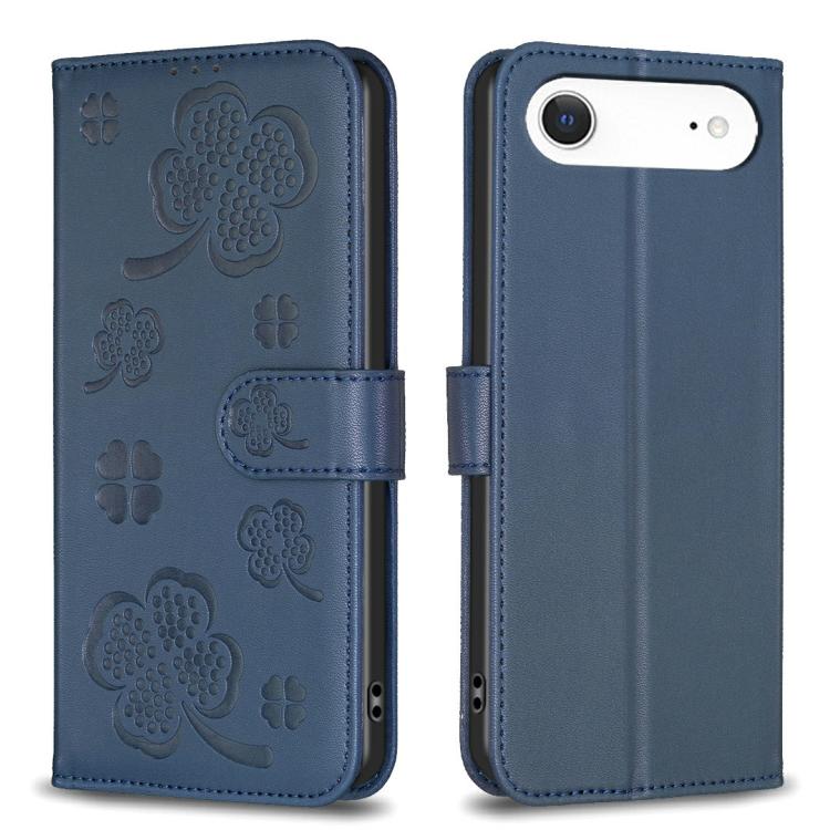 Four-leaf Embossed Leather Phone Case, For iPhone 18 Pro/17 Pro, For iPhone 18 Pro Max/17 Pro Max, For iPhone 17, For iPhone 17 Air, For iPhone 16 Pro Max, For iPhone 16 Pro, For iPhone 16 Plus, For iPhone 16