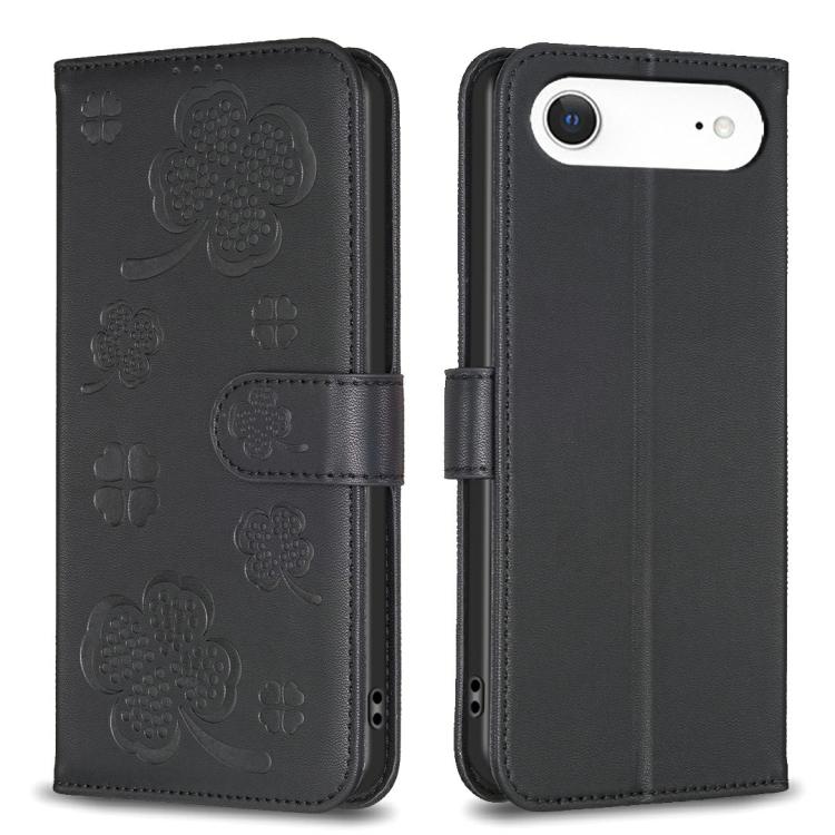 Four-leaf Embossed Leather Phone Case, For iPhone 18 Pro/17 Pro, For iPhone 18 Pro Max/17 Pro Max, For iPhone 17, For iPhone 17 Air, For iPhone 16 Pro Max, For iPhone 16 Pro, For iPhone 16 Plus, For iPhone 16
