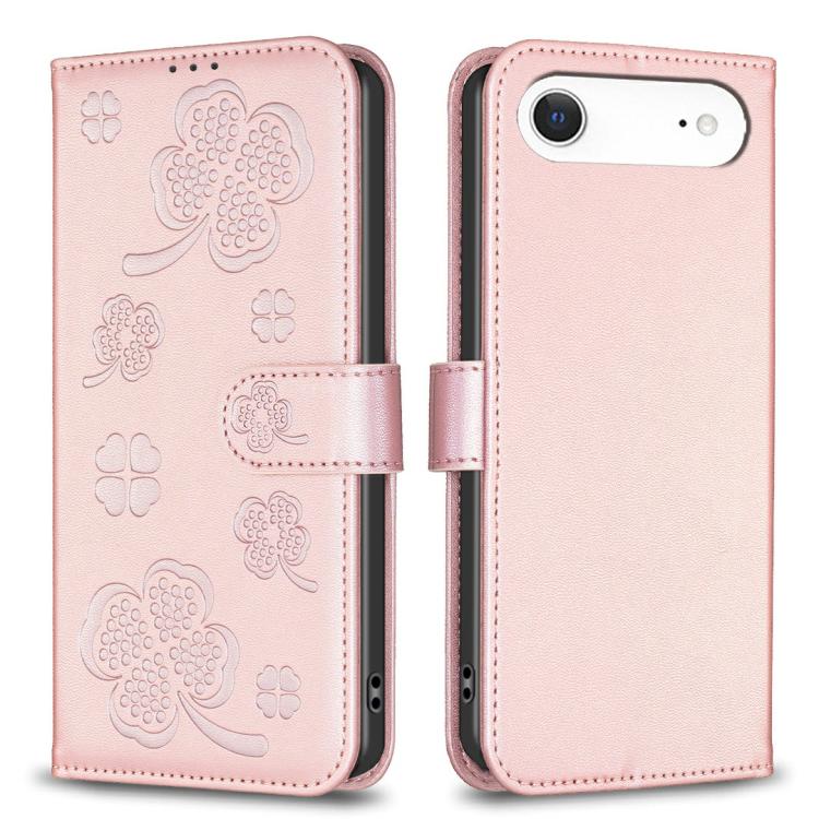 Four-leaf Embossed Leather Phone Case, For iPhone 18 Pro/17 Pro, For iPhone 18 Pro Max/17 Pro Max, For iPhone 17, For iPhone 17 Air, For iPhone 16 Pro Max, For iPhone 16 Pro, For iPhone 16 Plus, For iPhone 16