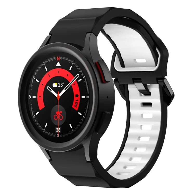 Wave Texture Two Color Silicone Watch Band, For Samsung Galaxy Watch 6