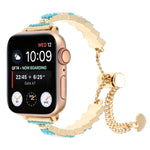Shell Beads Chain Bracelet Metal Watch Band, For Apple Watch SE 2023 44mm, For Apple Watch SE 2023 40mm, For Apple Watch Ultra 2 49mm, For Apple Watch Series 9 45mm, For Apple Watch Series 9 41mm, For Apple Watch Ultra 49mm, For Apple Watch Series 8 41...