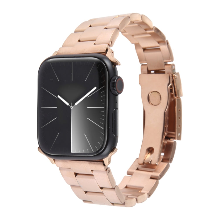 Three-Bead Stainless Steel Watch Band, For Apple Watch Ultra 49mm, For Apple Watch Series 8 41mm, For Apple Watch Series 8 45mm, For Apple Watch SE 2022 40mm, For Apple Watch SE 2022 44mm