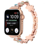 5-petaled Flower Zinc Alloy Chain Watch Band, For Apple Watch SE 2023 44mm, For Apple Watch SE 2023 40mm, For Apple Watch Ultra 2 49mm, For Apple Watch Series 9 45mm, For Apple Watch Series 9 41mm, For Apple Watch Ultra 49mm