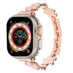 5-petaled Flower Zinc Alloy Chain Watch Band, For Apple Watch SE 2023 44mm, For Apple Watch SE 2023 40mm, For Apple Watch Ultra 2 49mm, For Apple Watch Series 9 45mm, For Apple Watch Series 9 41mm, For Apple Watch Ultra 49mm