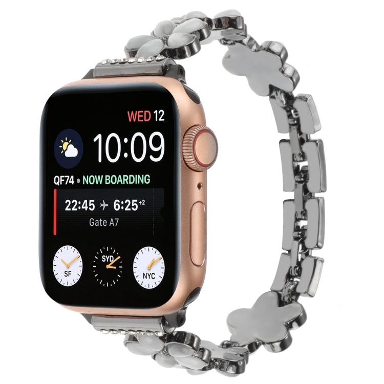 5-petaled Flower Zinc Alloy Chain Watch Band, For Apple Watch SE 40mm, For Apple Watch SE 44mm, For Apple Watch Series 6 40mm, For Apple Watch Series 6 44mm, For Apple Watch Series 5 44mm, For Apple Watch Series 5 40mm