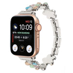 5-petaled Flower Zinc Alloy Chain Watch Band, For Apple Watch Series 4 44mm, For Apple Watch Series 4 40mm, For Apple Watch Series 3 38mm, For Apple Watch Series 3 42mm, For Apple Watch Series 2 42mm, For Apple Watch Series 2 38mm