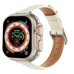 Slim Crocodile Leather Watch Band, For Apple Watch SE 2023 44mm, For Apple Watch SE 2023 40mm, For Apple Watch Ultra 2 49mm, For Apple Watch Series 9 45mm, For Apple Watch Series 9 41mm, For Apple Watch Ultra 49mm