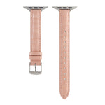Slim Crocodile Leather Watch Band, For Apple Watch Series 8 41mm, For Apple Watch Series 8 45mm, For Apple Watch SE 2022 40mm, For Apple Watch SE 2022 44mm, For Apple Watch Series 7 41mm, For Apple Watch Series 7 45mm