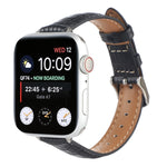 Slim Crocodile Leather Watch Band, For Apple Watch Series 8 41mm, For Apple Watch Series 8 45mm, For Apple Watch SE 2022 40mm, For Apple Watch SE 2022 44mm, For Apple Watch Series 7 41mm, For Apple Watch Series 7 45mm