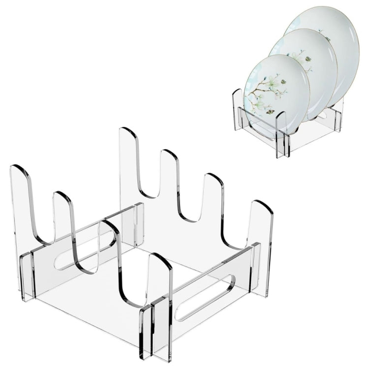 Acrylic Removable Plate Storage Rack Multi-layer Dish Drainer, 16.5 x 15.3 x 11.5cm, 21.6 x 15.3 x 12.5cm, 26.7 x 15.3 x 14cm