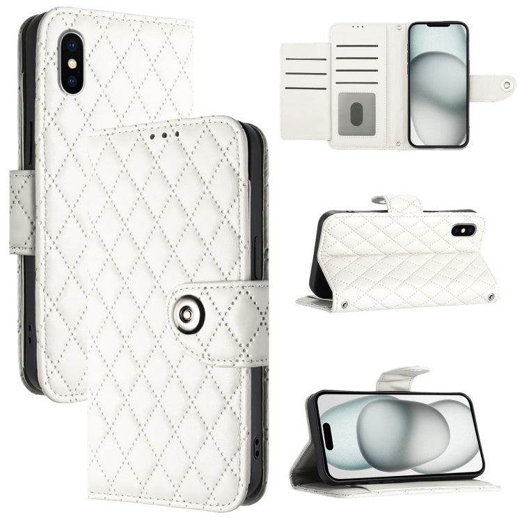 Rhombic Texture Flip Leather Phone Case with Lanyard, For iPhone 11, For iPhone 11 Pro, For iPhone XS / X, For iPhone XR, For iPhone XS Max, For iPhone 8 Plus / 7 Plus / 6s Plus