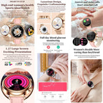 T86 Woman Health 1.27 inch Smart Watch, BT Call / Physiological Cycle / Heart Rate / Blood Pressure / Blood Glucose / SOS