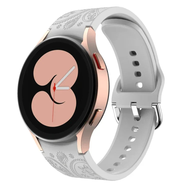 Ethnic Style Flowers Embossed Silicone Watch Band, For Samsung Galaxy Watch 6