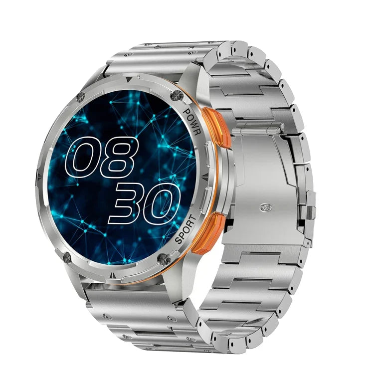 AK59 1.43 inch AMLOED Round Screen Steel Strap Smart Watch
