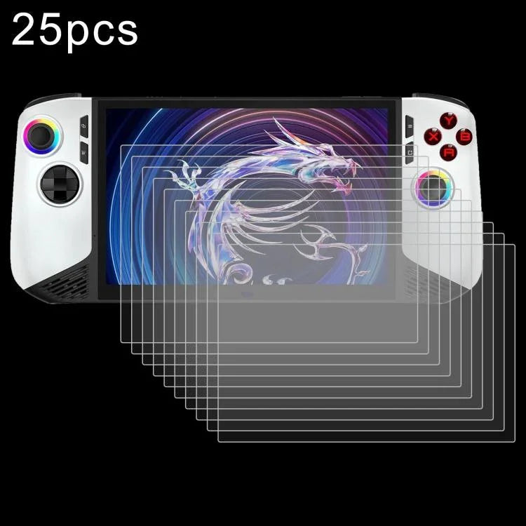 25pcs 9H 0.3mm Explosion-proof Tempered Glass Film, For MSI Claw 8 AI+, For MSI Claw 7 inch Game Console