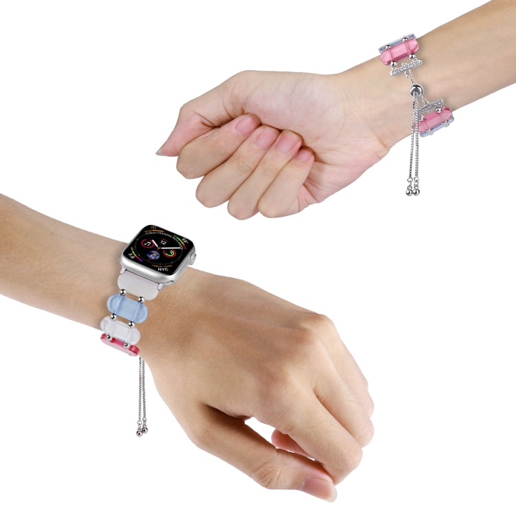 Resin Retractable Chain Watch Band, For Apple Watch Series 6 40mm, For Apple Watch Series 6 44mm