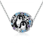 S925 Sterling Silver Penguin House Bracelet Accessories With Diamond Beads