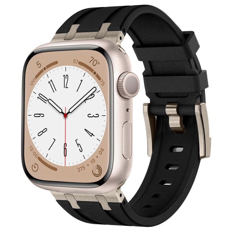 Stone Grain Liquid Silicone Watch Band, For Apple Watch Series 8 45mm, For Apple Watch SE 2022 44mm, For Apple Watch Series 7 45mm, For Apple Watch SE 44mm