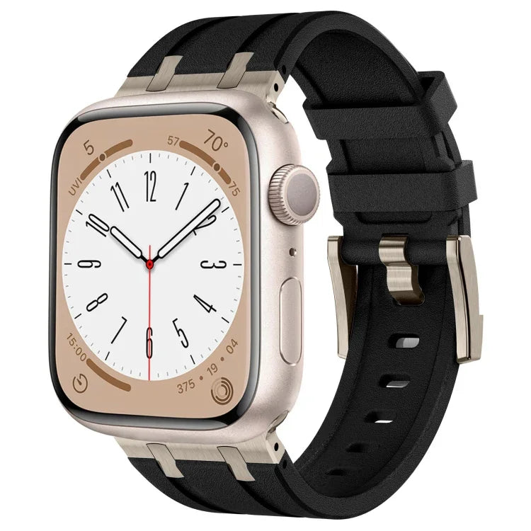 Stone Grain Liquid Silicone Watch Band, For Apple Watch Series 2 42mm, For Apple Watch 42mm