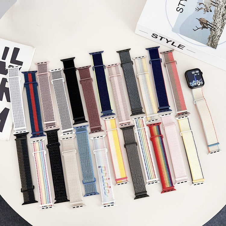 Dual Hook and Loop Nylon Watch Band, For Apple Watch Series 6 44mm, For Apple Watch Series 5 44mm, For Apple Watch Series 5 40mm, For Apple Watch Series 4 44mm, For Apple Watch Series 4 40mm