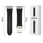 Vertical Texture Titanium Buckle Elastic Silicone Watch Band, For Apple Watch Series 10 46mm, For Apple Watch Series 10 42mm, For Apple Watch SE 2023 44mm, For Apple Watch Ultra 2 49mm, For Apple Watch Series 9 45mm, For Apple Watch Ultra 49mm         ...