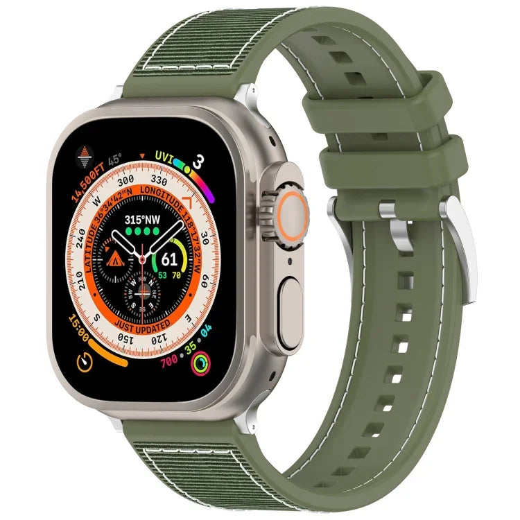 Official Buckle Hybrid Nylon Braid Silicone Watch Band, For Apple Watch 42mm, For Apple Watch 38mm