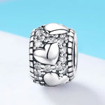 S925 Sterling Silver Shine My Heart Beads DIY Bracelet Necklace Accessories