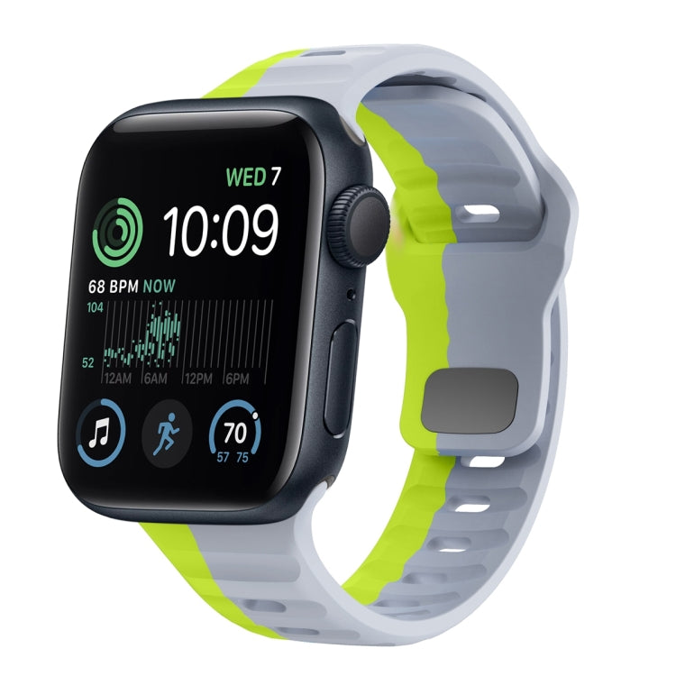 Wave Texture Reverse Buckle Silicone Watch Band, For Apple Watch Series 8 41mm, For Apple Watch Series 8 45mm, For Apple Watch SE 2022 40mm, For Apple Watch SE 2022 44mm