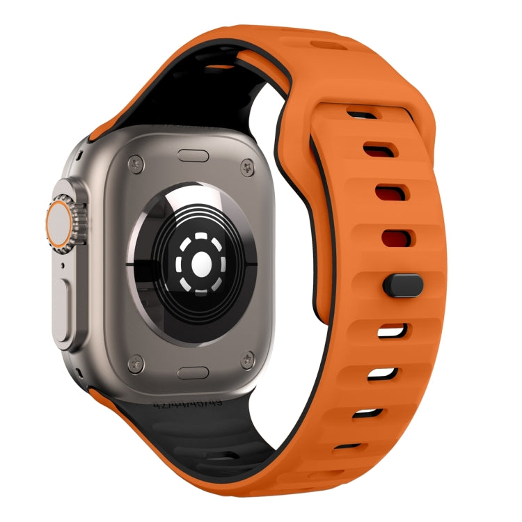 Wave Texture Reverse Buckle Silicone Watch Band, For Apple Watch Series 7 41mm, For Apple Watch Series 7 45mm, For Apple Watch SE 40mm, For Apple Watch SE 44mm