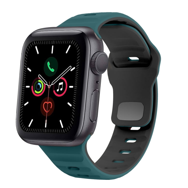 Wave Texture Reverse Buckle Silicone Watch Band, For Apple Watch Series 6 40mm, For Apple Watch Series 6 44mm, For Apple Watch Series 5 44mm, For Apple Watch Series 5 40mm