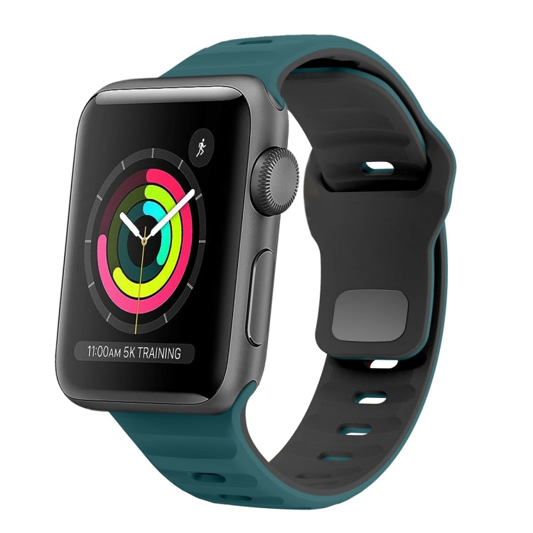 Wave Texture Reverse Buckle Silicone Watch Band, For Apple Watch Series 4 44mm, For Apple Watch Series 4 40mm, For Apple Watch Series 3 38mm, For Apple Watch Series 3 42mm
