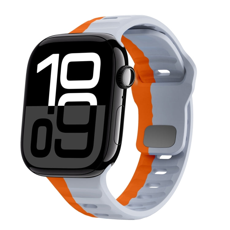 Wave Texture Reverse Buckle Silicone Watch Band, For Apple Watch Series 10 46mm, For Apple Watch Series 10 42mm, For Apple Watch SE 2023 44mm, For Apple Watch SE 2023 40mm