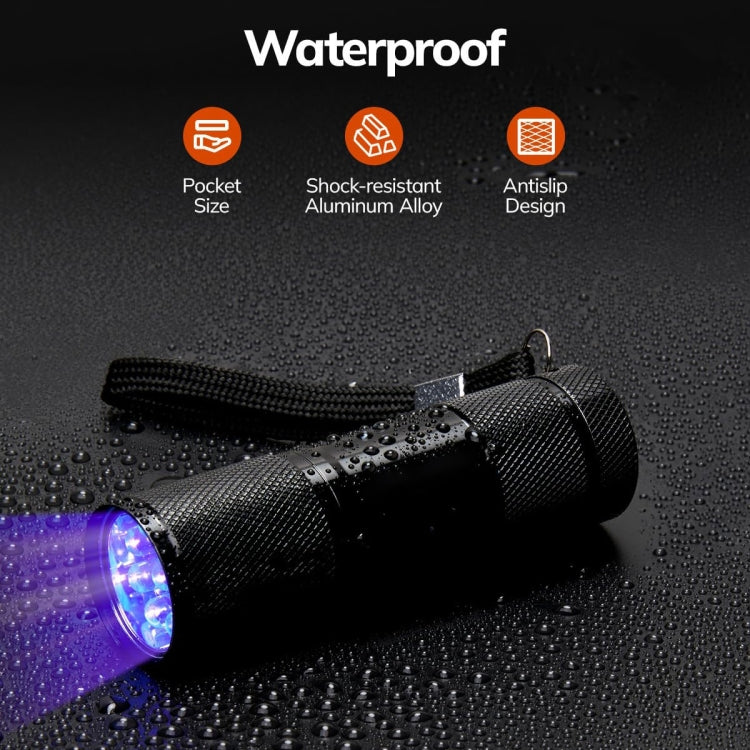 Mini 9 LEDs 395nm Ultraviolet Ray Detection Flashlight, 9 LEDs UV-ray