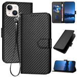 YX0070 Carbon Fiber Buckle Leather Phone Case with Lanyard, For iPhone 13 Pro Max, For iPhone 13 Pro, For iPhone 13, For iPhone 13 mini, For iPhone 12 / 12 Pro, For iPhone 12 Pro Max