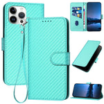 YX0070 Carbon Fiber Buckle Leather Phone Case with Lanyard, For iPhone 13 Pro Max, For iPhone 13 Pro, For iPhone 13, For iPhone 13 mini, For iPhone 12 / 12 Pro, For iPhone 12 Pro Max