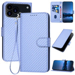 YX0070 Carbon Fiber Buckle Leather Phone Case with Lanyard, For iPhone 17e / 16e, For iPhone 17 Pro Max, For iPhone 17 Pro, For iPhone 17, For iPhone Air, For iPhone 16 Pro Max