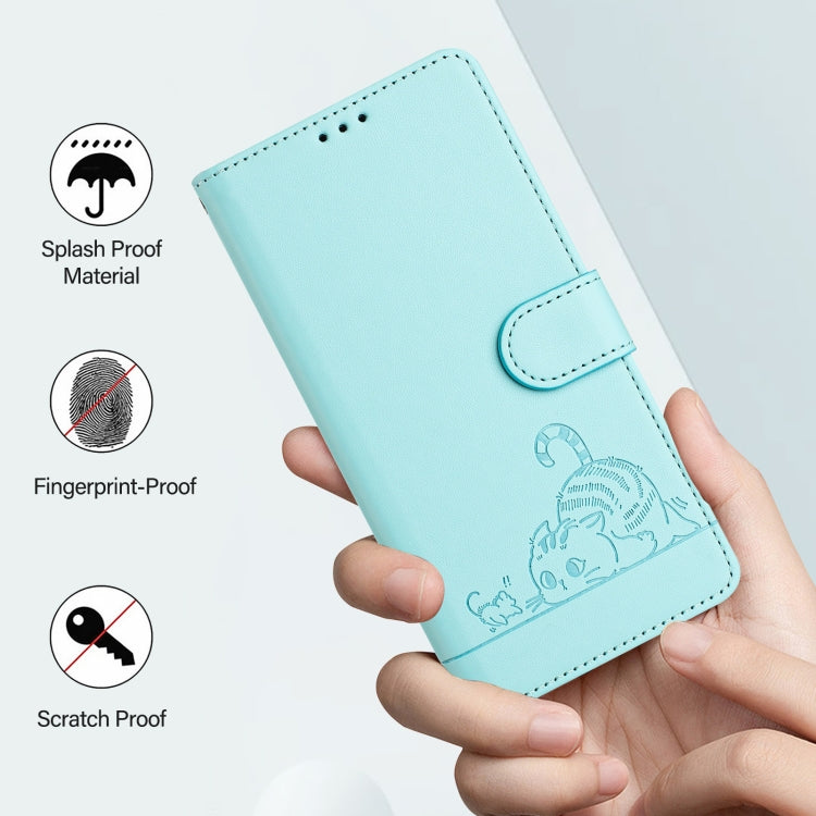 Cat Rat Embossed Pattern RFID Leather Phone Case with Lanyard, For iPhone XR, For iPhone XS Max, For iPhone 8 Plus / 7 Plus
