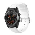 22mm Leather Strap with Round Tail Buckle, For Ticwatch Pro 2020, For Huawei Watch GT2E, For Samsung Galaxy Watch 3 45mm