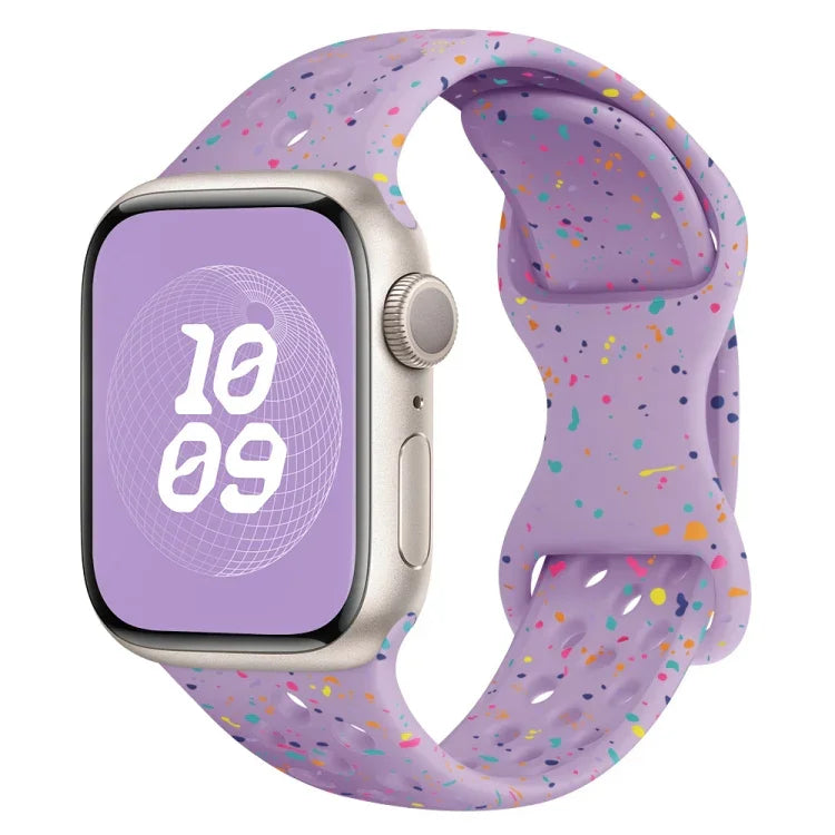 Hole Style Butterfly Buckle Camouflage Silicone Watch Band, For Apple Watch Ultra 2 49mm, For Apple Watch Series 9 45mm, For Apple Watch Series 9 41mm, For Apple Watch Ultra 49mm