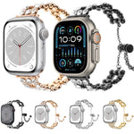 Rhinestone Metal Bracelet Watch Band, For Apple Watch SE 2023 44mm, For Apple Watch SE 2023 40mm, For Apple Watch Ultra 2 49mm, For Apple Watch Series 9 45mm, For Apple Watch Series 9 41mm, For Apple Watch Ultra 49mm, For Apple Watch Series 8 41mm     ...