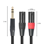 TC145YXK108RE-10 6.35mm 1/4 TRS Male to Dual XLR Male Audio Cable, 1m, 2m, 3m