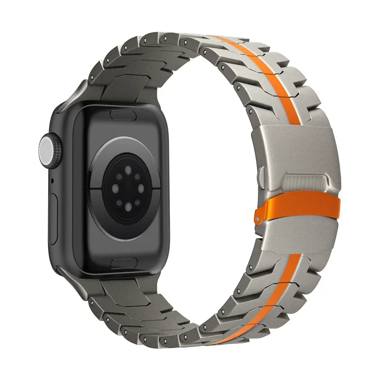 Double Lock Buckle Turtle Titanium Steel Watch Band, For Apple Watch SE 40mm, For Apple Watch SE 44mm, For Apple Watch Series 6 40mm, For Apple Watch Series 6 44mm, For Apple Watch Series 5 44mm, For Apple Watch Series 5 40mm                           ...
