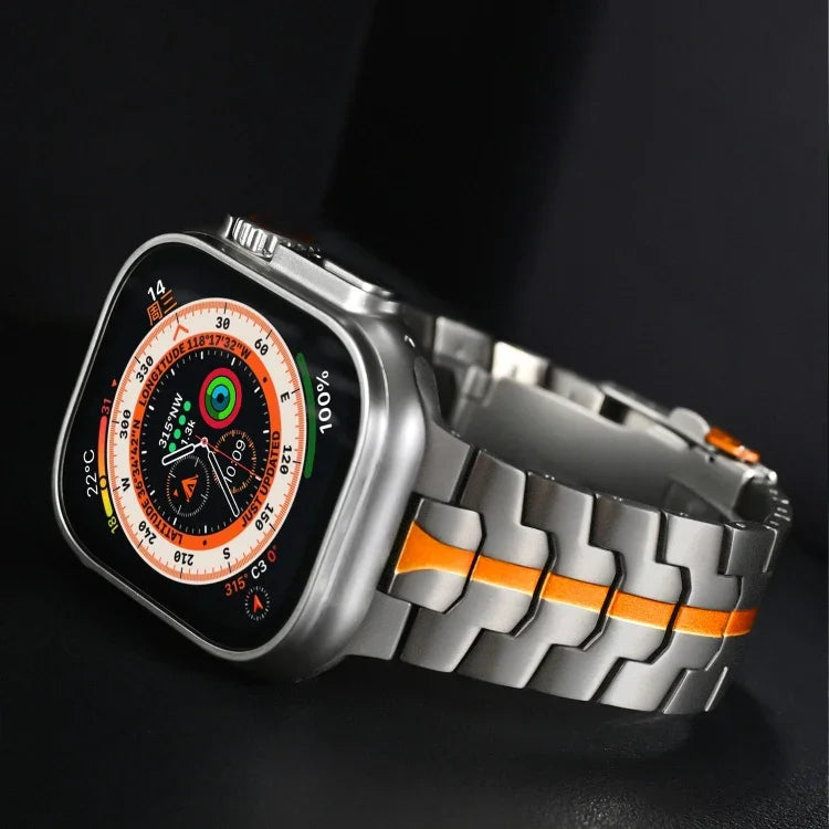 Double Lock Buckle Turtle Titanium Steel Watch Band, For Apple Watch SE 40mm, For Apple Watch SE 44mm, For Apple Watch Series 6 40mm, For Apple Watch Series 6 44mm, For Apple Watch Series 5 44mm, For Apple Watch Series 5 40mm                           ...