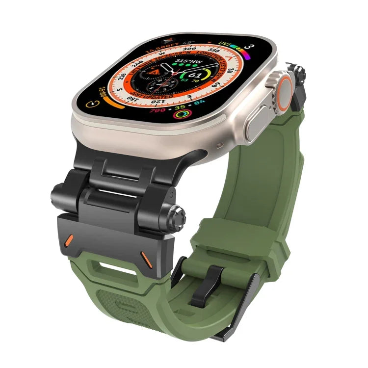 Stainless Steel Connector TPU Watch Band, For Apple Watch Series 9 45mm, For Apple Watch Ultra 49mm