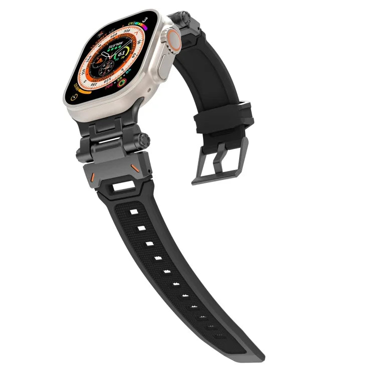 Stainless Steel Connector TPU Watch Band, For Apple Watch Series 8 45mm, For Apple Watch SE 2022 44mm