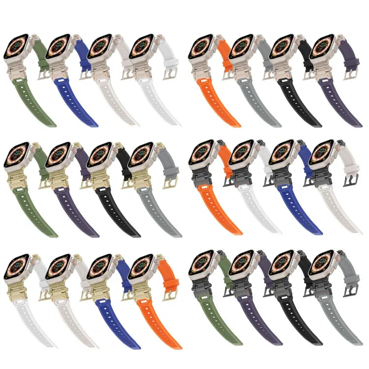 Stainless Steel Connector TPU Watch Band, For Apple Watch Series 8 45mm, For Apple Watch SE 2022 44mm