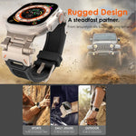 Stainless Steel Connector TPU Watch Band, For Apple Watch Series 9 45mm, For Apple Watch Ultra 49mm